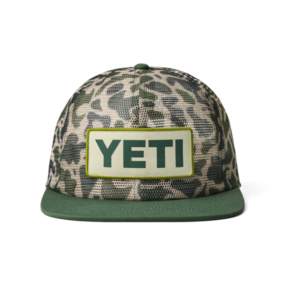 Green Camo Yeti Mesh Camo Flat Brim Hat Hats | WFNBEQ-914