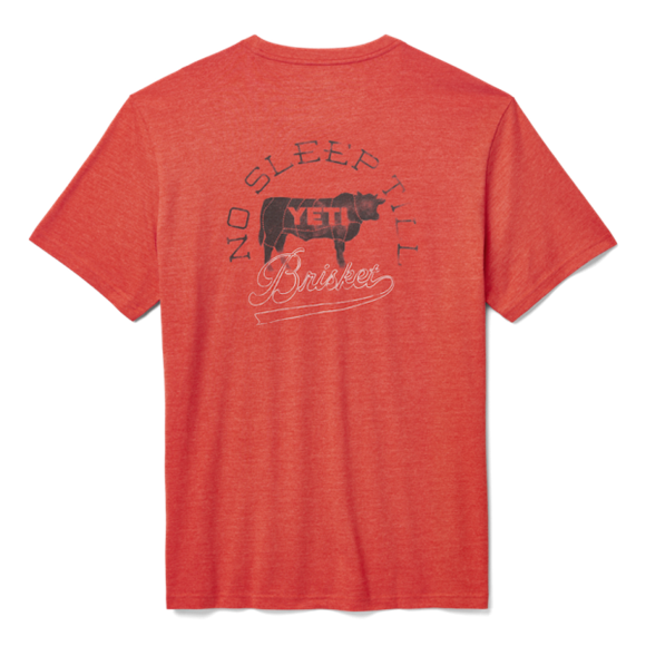 Heather Fire Red Yeti No Sleep Till Brisket Pocket Short Sleeve Tee Short Sleeve T-Shirt | KNAYGQ-893