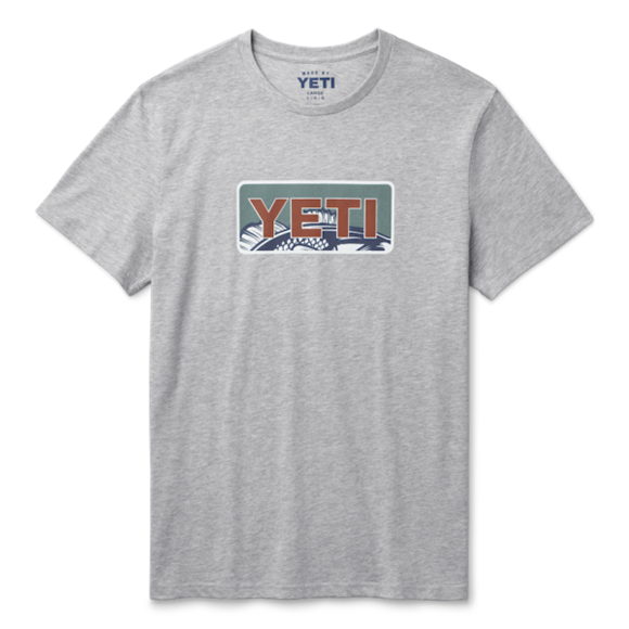 Heather Gray Yeti Bass Badge Short Sleeve T-Shirt Short Sleeve T-Shirt | BHSQEP-194