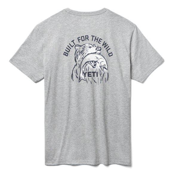 Heather Gray Yeti Built for the Wild Bear Short Sleeve Tee Short Sleeve T-Shirt | PCDVBN-849