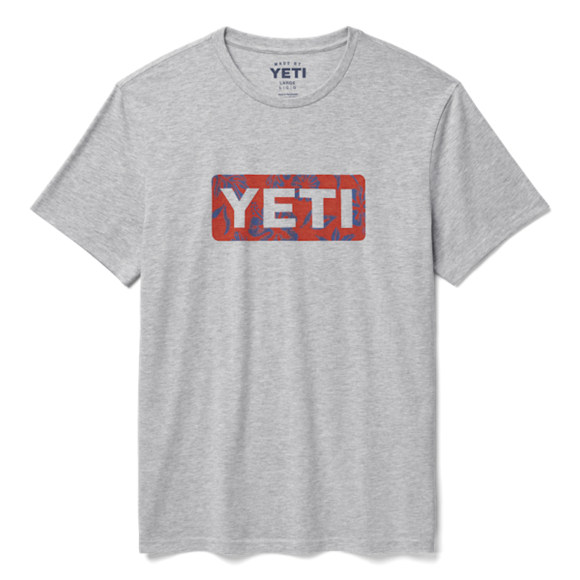 Heather Gray Yeti Floral Logo Badge Short Sleeve Tee Short Sleeve T-Shirt | JRDZLI-497