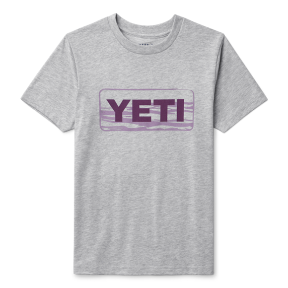 Heather Gray Yeti Kids' Logo Water Badge Short Sleeve T-Shirt Short Sleeve Tee | ODYKQE-042