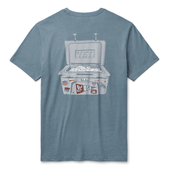 Heather Navy Yeti Stickers And Brews Short Sleeve T-Shirt Short Sleeve T-Shirt | CIOPXF-521