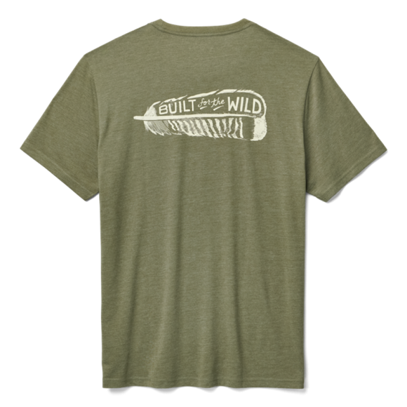 Heather Olive Yeti Built for the Wild Turkey Feather Short Sleeve Tee Short Sleeve T-Shirt | OVSFHI-983