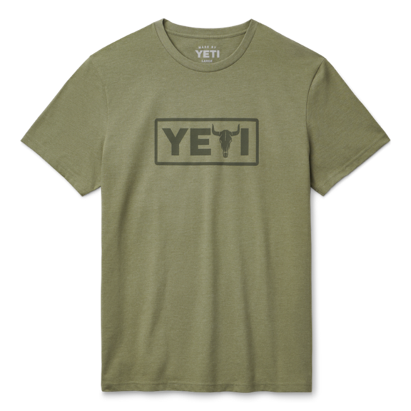 Heather Olive Yeti Steer Badge Short Sleeve T-Shirt Short Sleeve T-Shirt | XAETBI-246