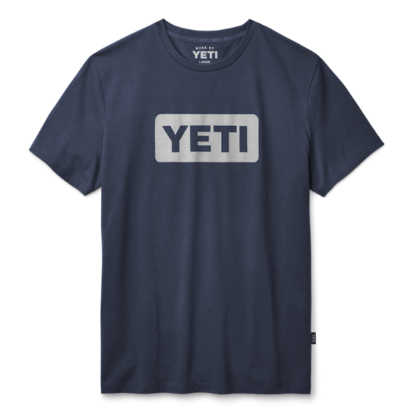 Navy/White Yeti Premium Logo Badge Short Sleeve T-Shirt Short Sleeve T-Shirt | VZUXLJ-658