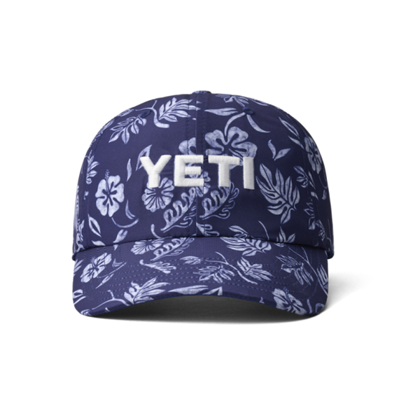 Navy Yeti Floral Print Baseball Cap Hats | YLEACD-810