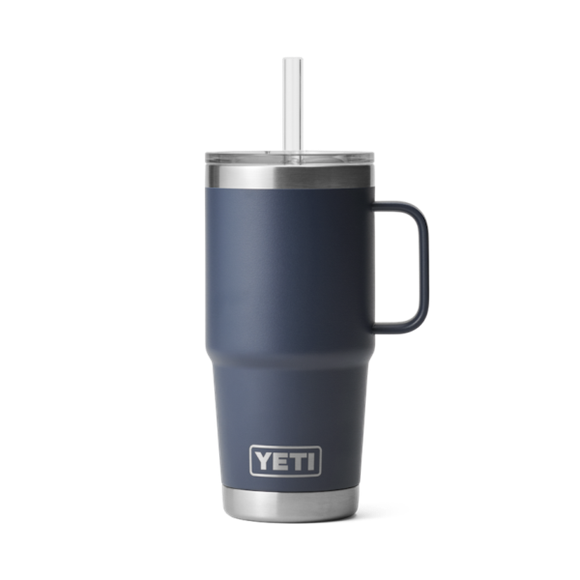 Navy Yeti Rambler 25 oz Mug Straw Drinkware | BXTEQL-940