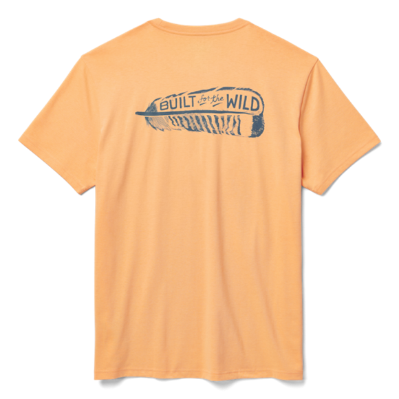 Salmon Yeti Built for the Wild Turkey Feather Short Sleeve Tee Short Sleeve T-Shirt | UYEZHV-564