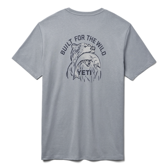 Stone Blue Yeti Built for the Wild Bear Short Sleeve Tee Short Sleeve T-Shirt | AJWCRO-850