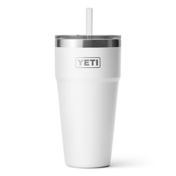 White Yeti Rambler 26 oz Stackable Cup Straw Drinkware | CZGHIX-246